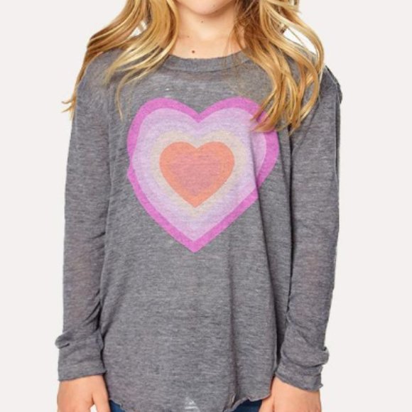 Chaser Other - CHASER GIRLS' BIG HEART LONG SLEEVE SHIRTTAIL TEE